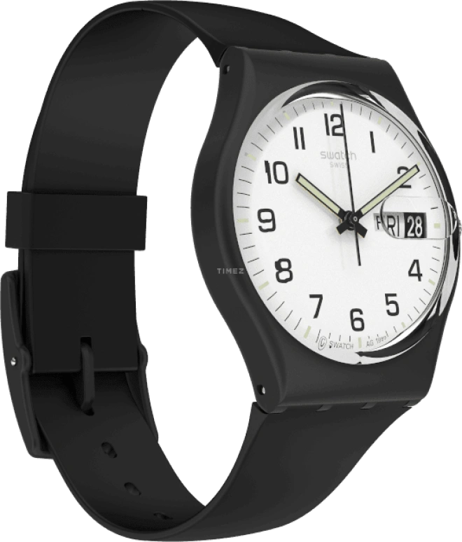 Swatch,Originals 34mm,34mm,Plastic,White,Quartz,Date,Day,GB743