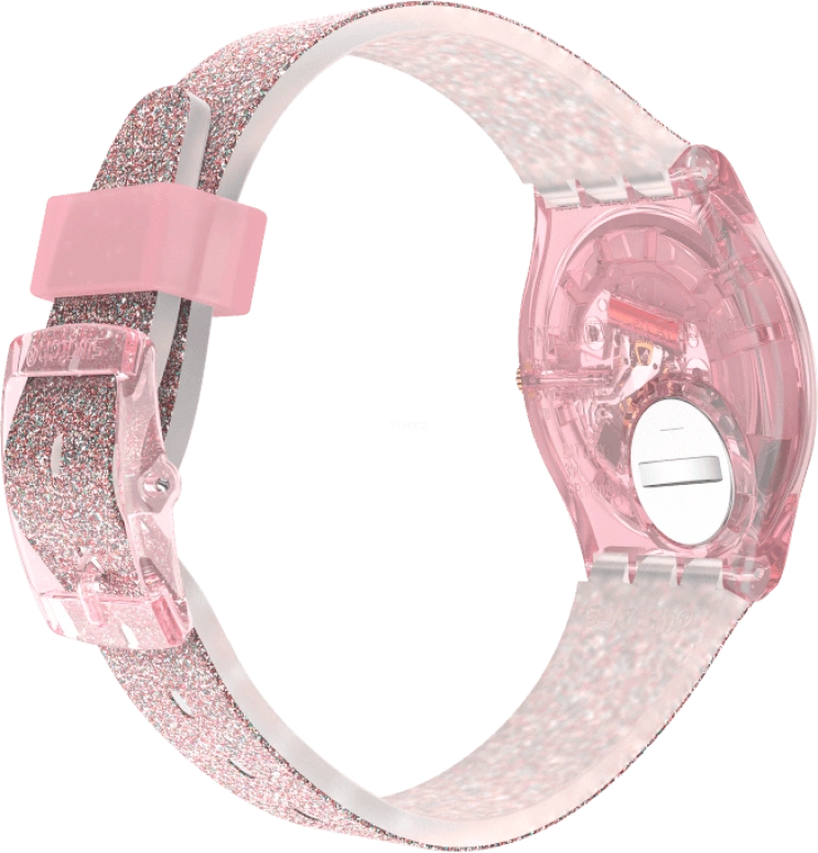 Swatch,Originals 34mm,34mm,Plastic,Pink,Sapphire,Crystal Glass,GP168