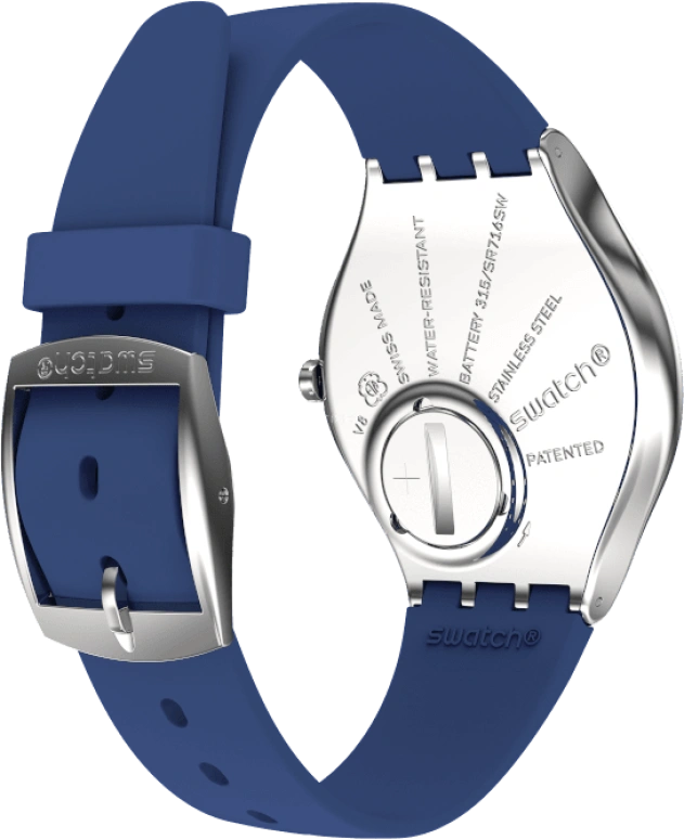 Swatch,SKIN 38mm,38mm,Blue,Sapphire,Crystal Glass,SYXS132