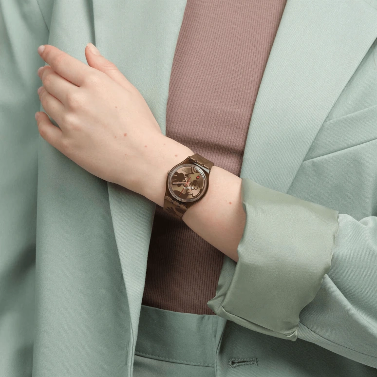 Swatch,Originals 34mm,34mm,Bio-sourced,Brown,Quartz,Day,Round,SO28Z701