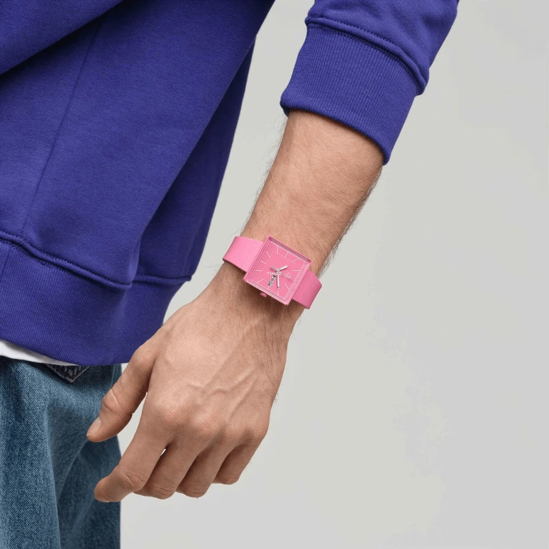 Swatch,Originals 41.80mm,41.80mm,Bioceramic,Pink,Quartz,Date,Day,SO34P700