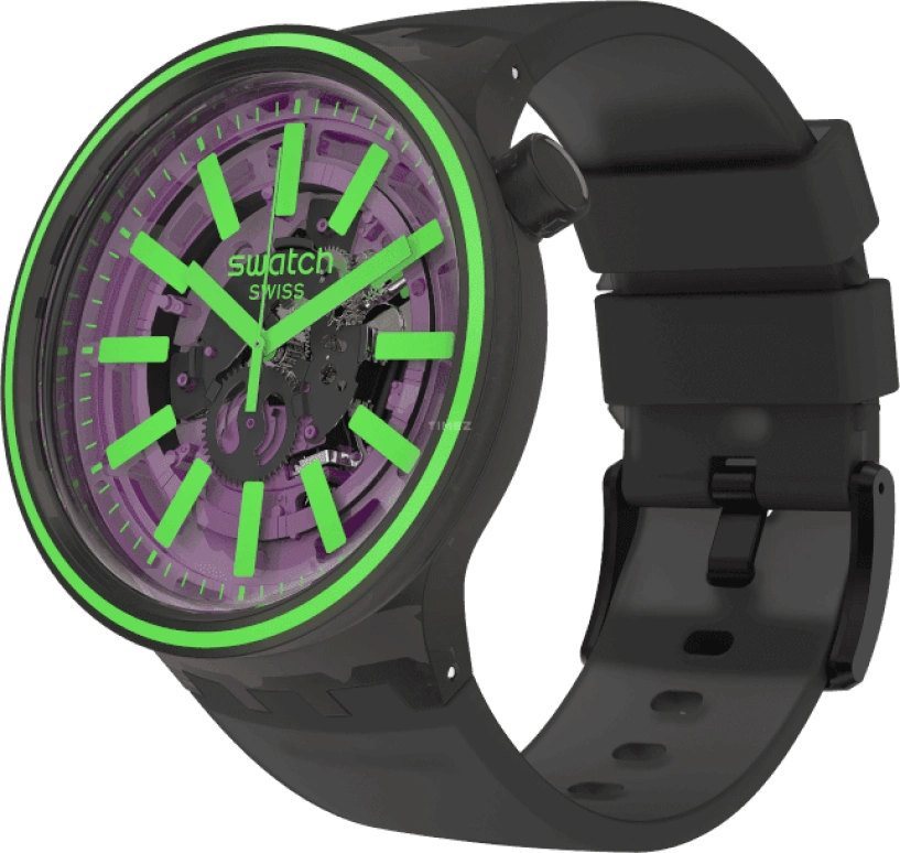 Swatch,THE BOLD 47mm,47mm,Plastic,Purple,SO27B113
