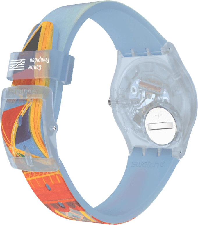 Swatch,Originals 34mm,34mm,Plastic,Blue,Quartz,Sapphire,Crystal Glass,Round,GZ357