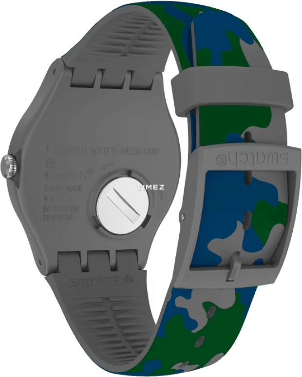 Swatch,Other 47.40mm,47.40mm,Plastic,Blue,Quartz,Day,Tonneau,SUOM400
