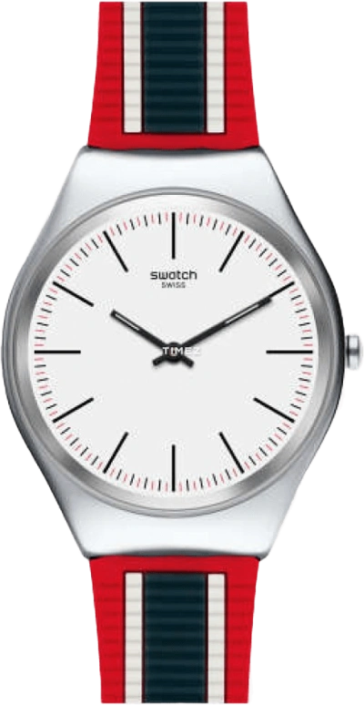 Swatch,SKIN 38mm,38mm,Stainless Steel,Silver White,Quartz,Sapphire,Crystal Glass,Tonneau,SYXS114