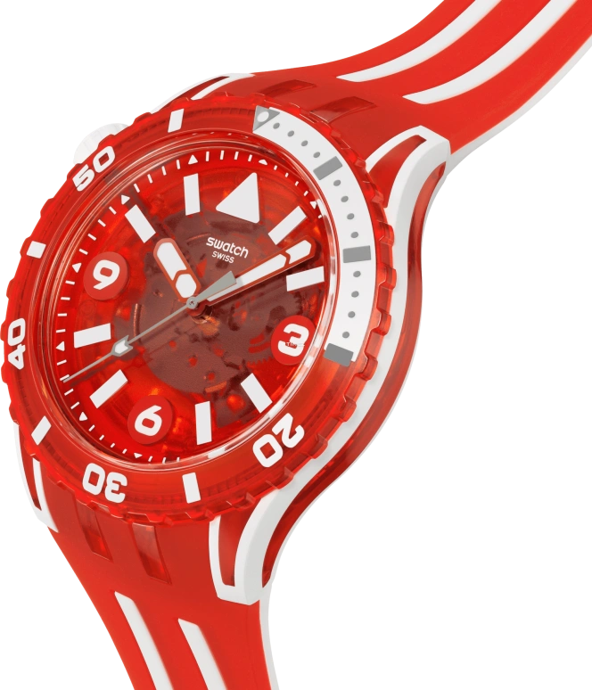 Swatch,SCUBAQUA 44x51.50mm,44x51.50mm,Bio-sourced,Bioceramic,Red,Quartz,Round,SSCU09R100