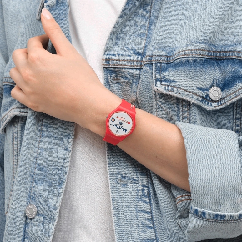 Swatch,Originals 34mm,34mm,Plastic,White,Quartz,Sapphire,Crystal Glass,Round,GZ713