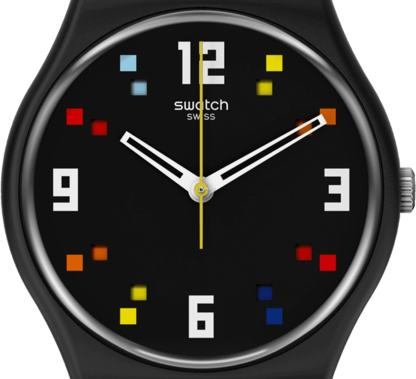 Swatch,Other 34mm,34mm,Bio-sourced,Black,Quartz,Sapphire,Crystal Glass,Round,SO28B705