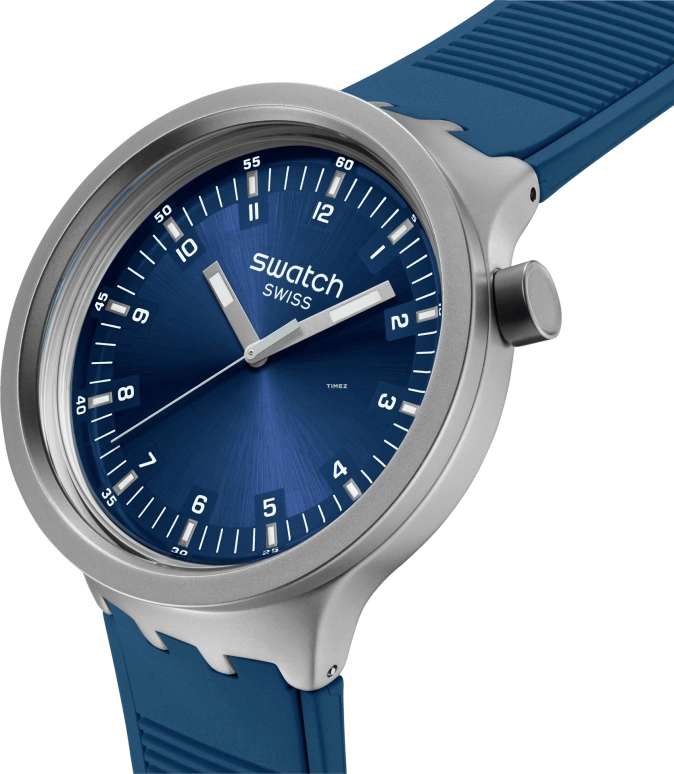 Swatch,THE BOLD 47mm,47mm,Stainless Steel,Blue,Quartz,Sapphire,Crystal Glass,Round,SB07S102