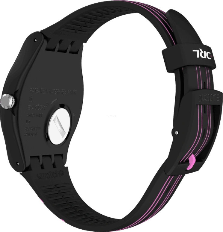 Swatch,Originals 41mm,41mm,Plastic,Black,Pink,Sapphire,Crystal Glass,SUOB146C