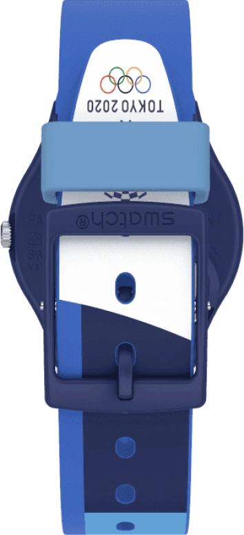 Swatch,Originals 34mm,34mm,Plastic,Blue,Quartz,Round,Silver,GZ708