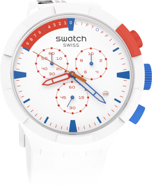 Swatch,THE BOLD 47mm,47mm,Bioceramic,Ceramic,White,Sapphire,Crystal Glass,SB04Z400
