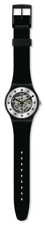Swatch,Originals 41mm,41mm,Bio-sourced,Black,Skeleton,Quartz,Sapphire,Crystal Glass,Round,SO29B109