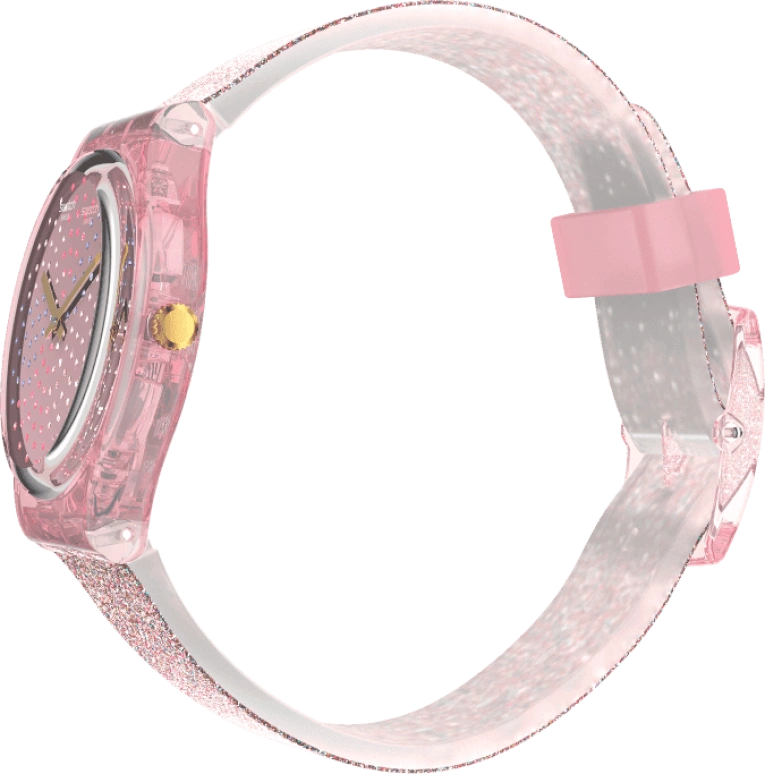 Swatch,Originals 34mm,34mm,Plastic,Pink,Sapphire,Crystal Glass,GP168