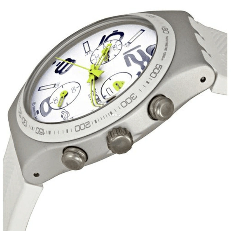 Swatch,Other 40mm,40mm,Aluminium,White,Quartz,Chronograph,Day,YCS4051