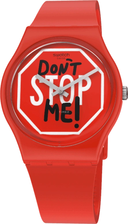 Swatch,Originals 34mm,34mm,Plastic,Red,GR183