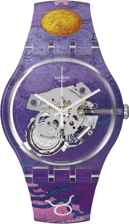 Swatch,Originals 41mm,41mm,Plastic,Transparent,Quartz,Sapphire,Crystal Glass,Round,SUOK137,SUOK137-042