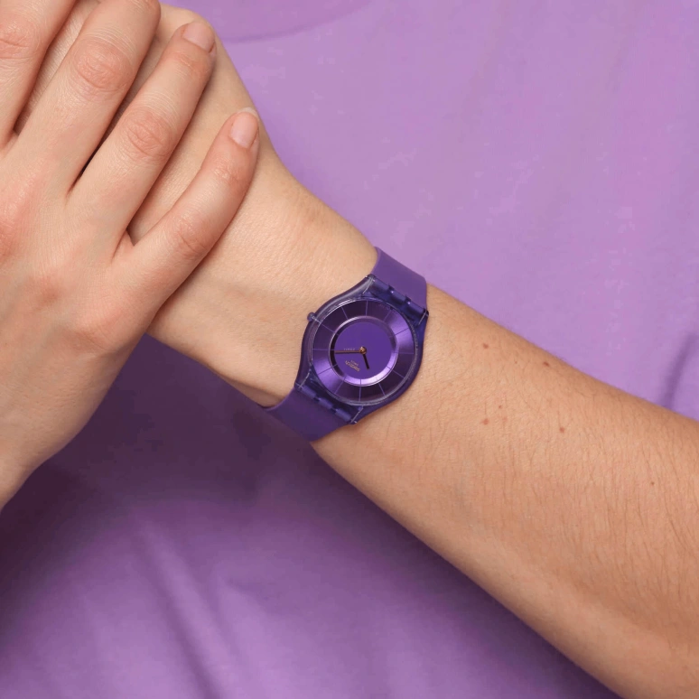 Swatch,SKIN 34mm,34mm,Bioceramic,Purple,SS08V103