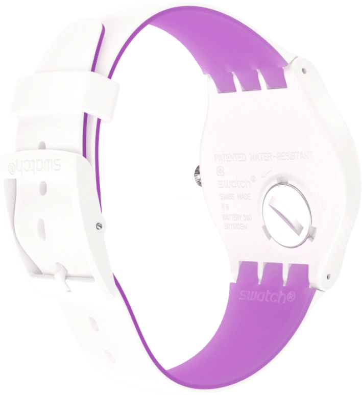 Swatch,Originals 41mm,41mm,Plastic,White,Sapphire,Crystal Glass,SUOW173