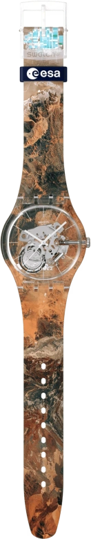 Swatch,Originals 41mm,41mm,Plastic,Multi-Color,Transparent,Yellow Tan,Quartz,Round,Transparent,SUOK145,SUOK145-064