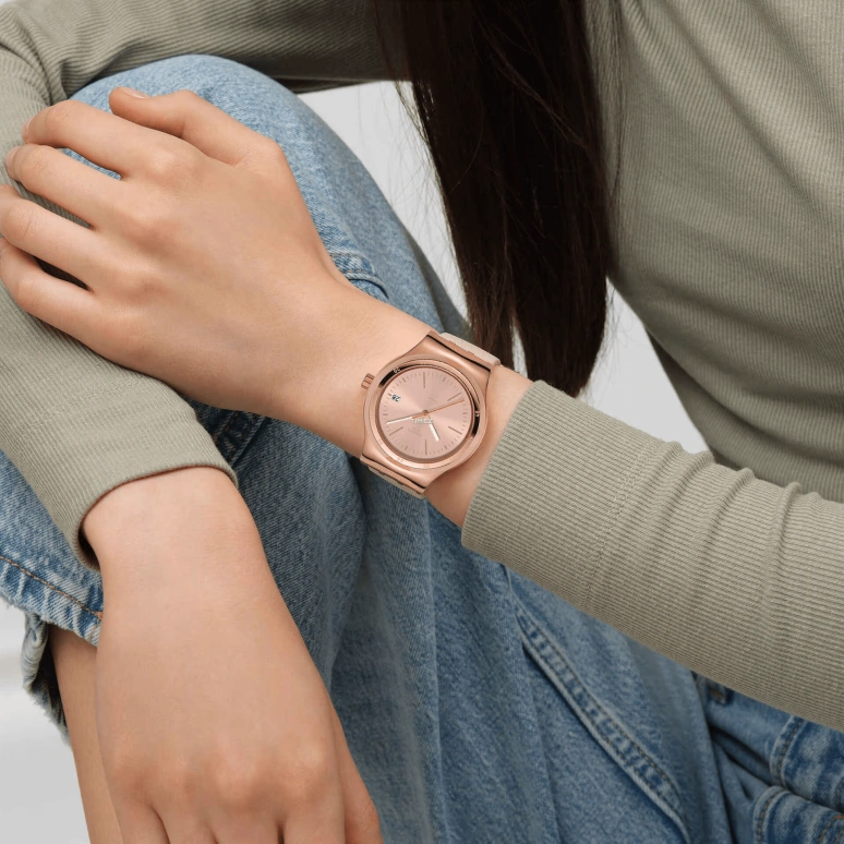 Swatch,IRONY 42mm,42mm,Stainless Steel,Pink,Automatic,Day,90hours,YIG402
