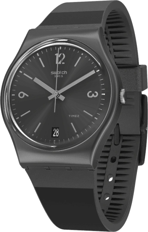 Swatch,Originals 34mm,34mm,Plastic,Black,Quartz,Round,GB430