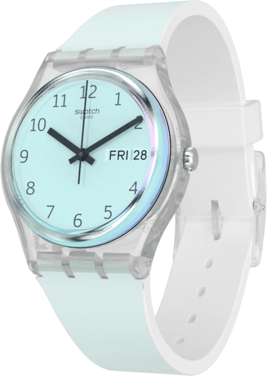 Swatch,Originals 34mm,34mm,Plastic,Blue,Pink,Sapphire,Crystal Glass,GE713