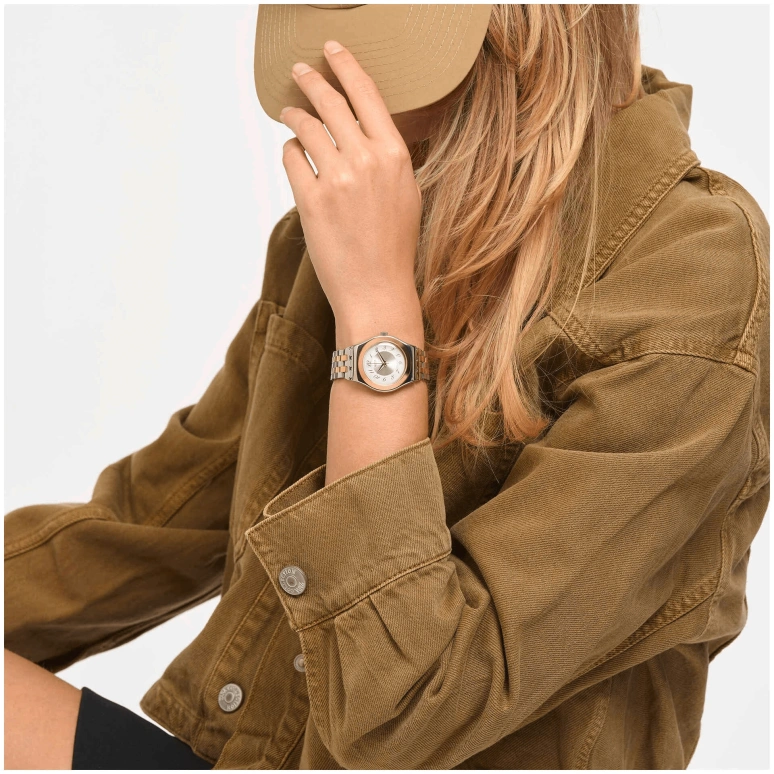 Swatch,IRONY 33mm,33mm,Stainless Steel,Silver White,Quartz,Day,Round,YLS454G
