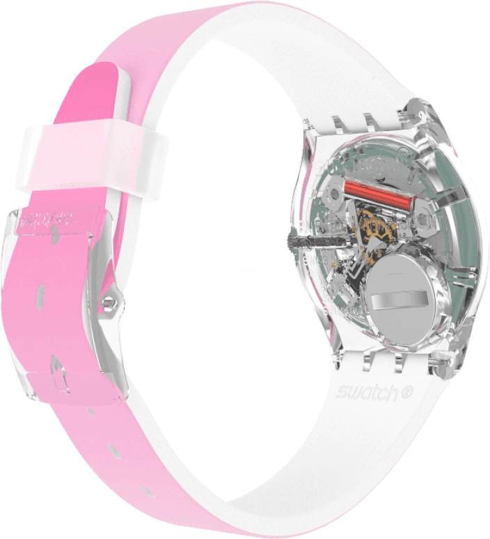 Swatch,Originals 34mm,34mm,Plastic,Pink,Sapphire,Crystal Glass,GE719