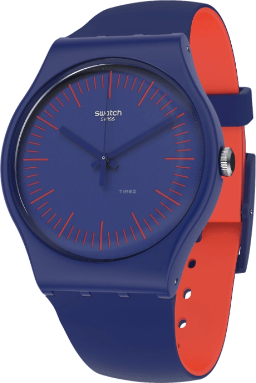 Swatch,Originals 41mm,41mm,Plastic,Blue,Sapphire,Crystal Glass,SUON146
