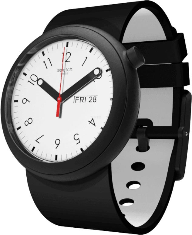 Swatch,Originals 45mm,45mm,Plastic,White,PNB700