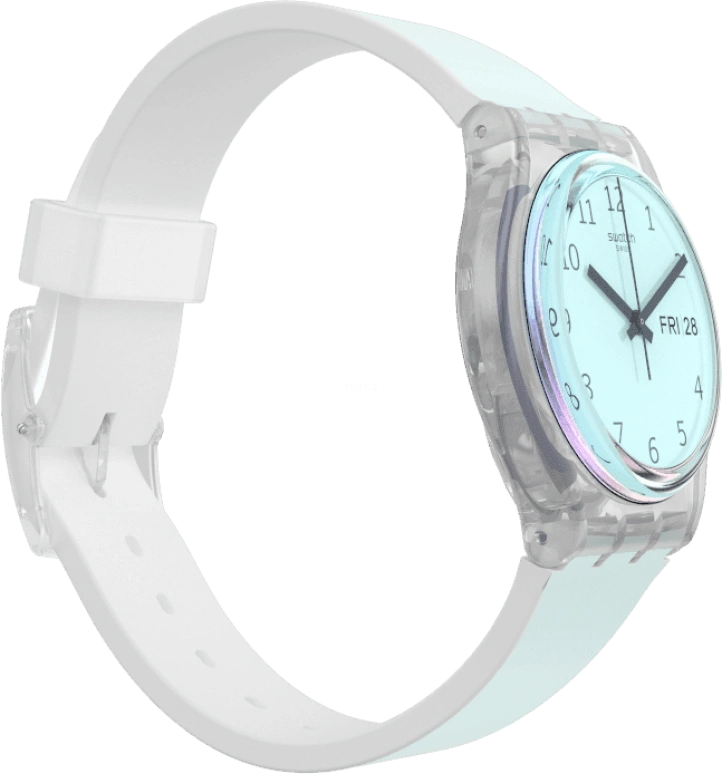 Swatch,Originals 34mm,34mm,Plastic,Blue,Pink,Sapphire,Crystal Glass,GE713
