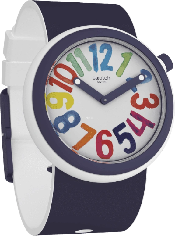 Swatch,Originals 45mm,45mm,Plastic,White,PNW107