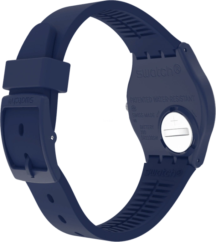 Swatch,Originals 39.20mm,39.20mm,Plastic,Blue,Sapphire,Crystal Glass,Closed,GN726