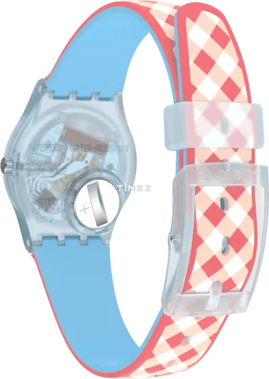 Swatch,Originals 25mm,25mm,Plastic,White,Quartz,Tonneau,Blue,LL125