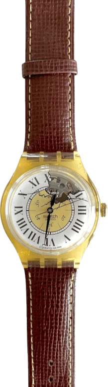 Swatch,Other 37mm,37mm,Plastic,White,Skeleton,Automatic,Sapphire,Crystal Glass,Tonneau,SAJ100