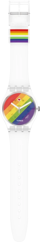 Swatch,Originals 41mm,41mm,Bio-sourced,Multi-Color,Quartz,Round,White,Transparent,SO29K701