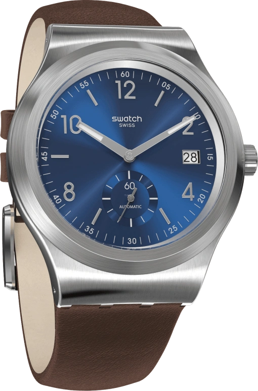 Swatch,IRONY 42mm,42mm,Stainless Steel,Blue,Open,SY23S410