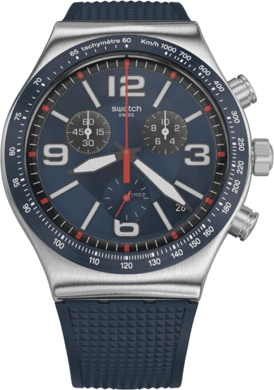 Swatch,IRONY 43mm,43mm,Stainless Steel,Blue,YVS454