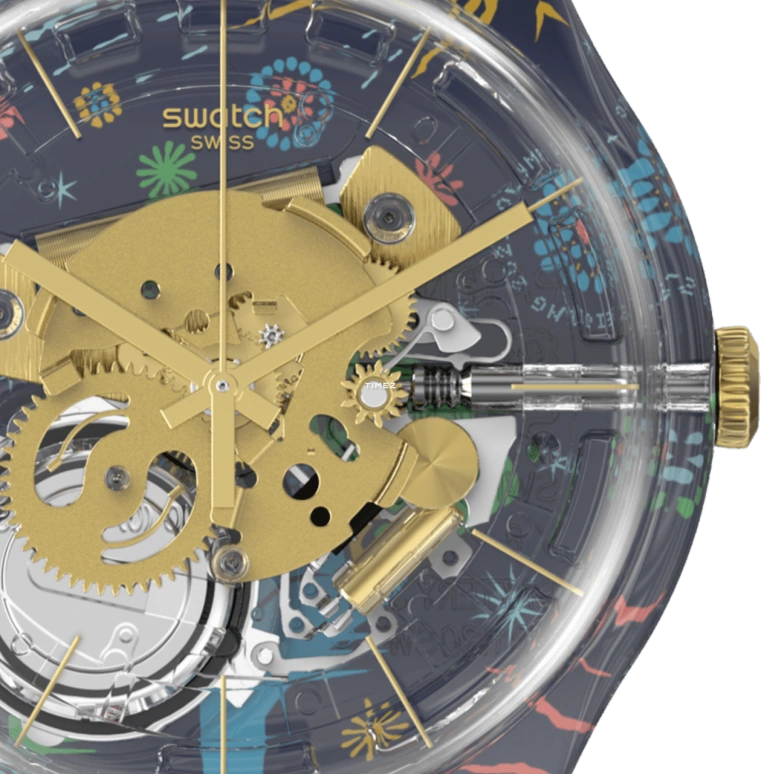 Swatch,Originals 41mm,41mm,Plastic,Transparent,Quartz,Tonneau,SUOK147,SUOK147-004