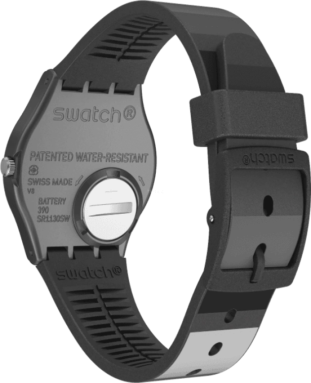 Swatch,Originals 34mm,34mm,Plastic,Black,Quartz,Round,GB430