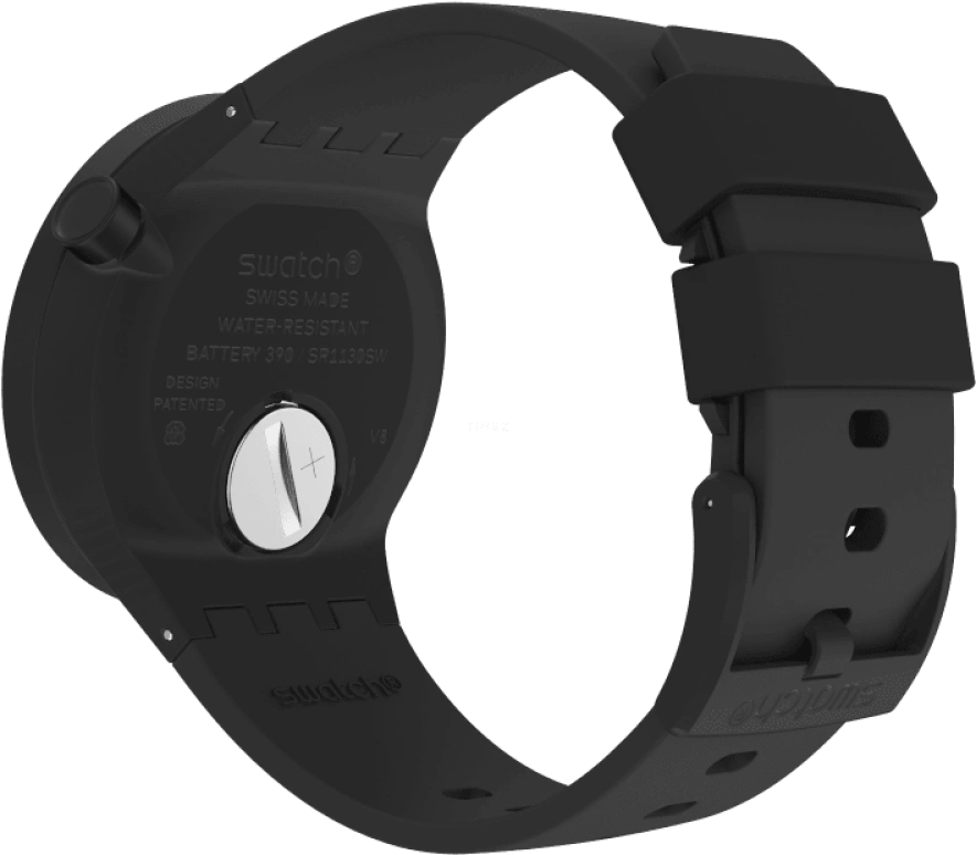 Swatch,Other 47mm,47mm,Bioceramic,Black,Skeleton,Quartz,Sapphire,Crystal Glass,Round,SB03B100