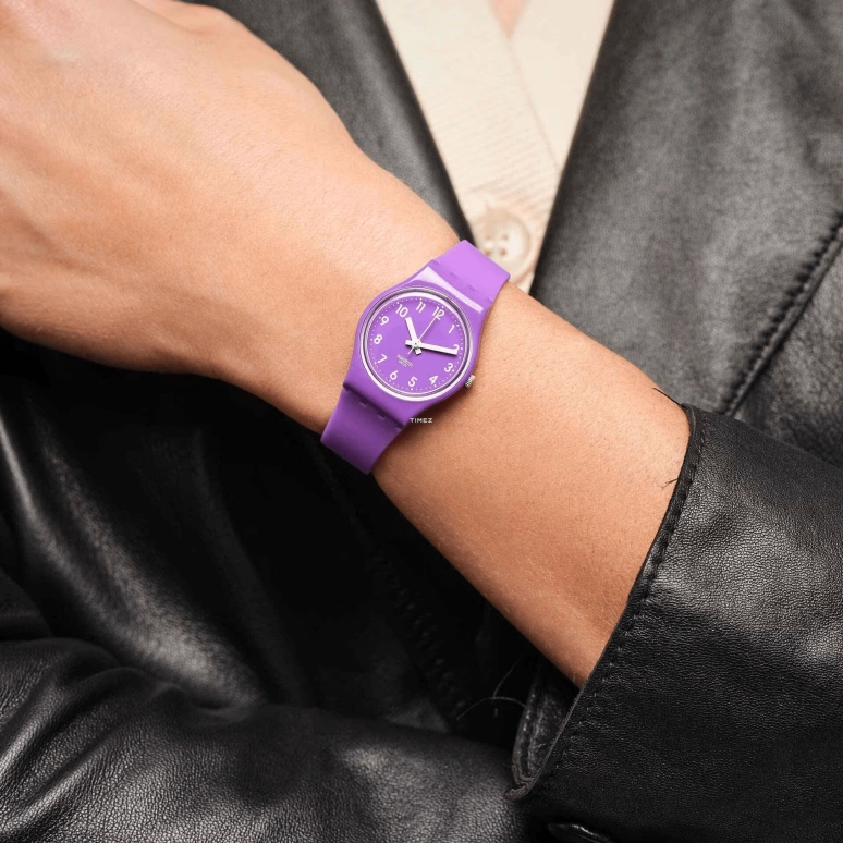 Swatch,Originals 25mm,25mm,Plastic,Purple,Quartz,Tonneau,LV115C