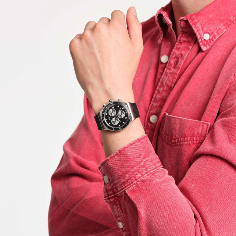 Swatch,IRONY 43mm,43mm,Stainless Steel,Black,YVS487