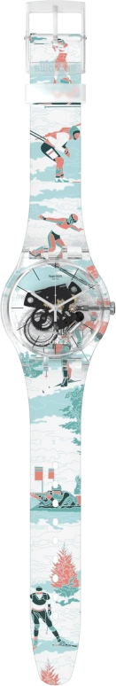 Swatch,Other 41mm,41mm,Plastic,Transparent,Quartz,Tonneau,SUOK144,SUOK144-009