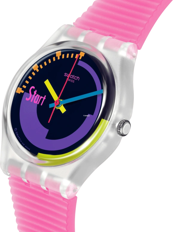 Swatch,NEON 34mm,34mm,Bio-sourced,Multi-Color,Quartz,Sapphire,Tonneau,SO28K112,SO28K112-5300