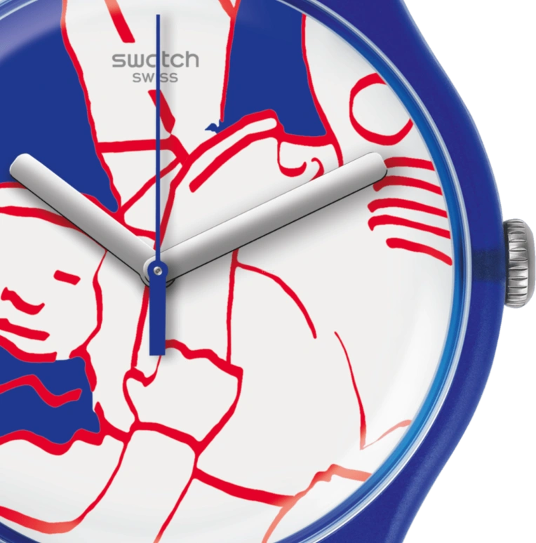 Swatch,Originals 41mm,41mm,Plastic,White,Blue,Red,Round,SUOZ217