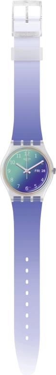 Swatch,Originals 34mm,34mm,Plastic,Purple,Green,Sapphire,Crystal Glass,GE718
