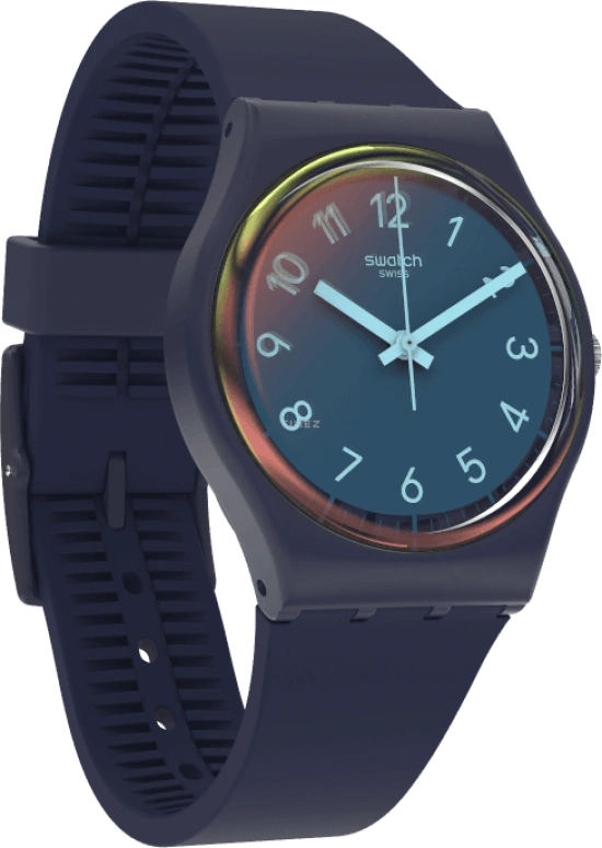 Swatch,Originals 34mm,34mm,Plastic,Blue,Closed,GN274