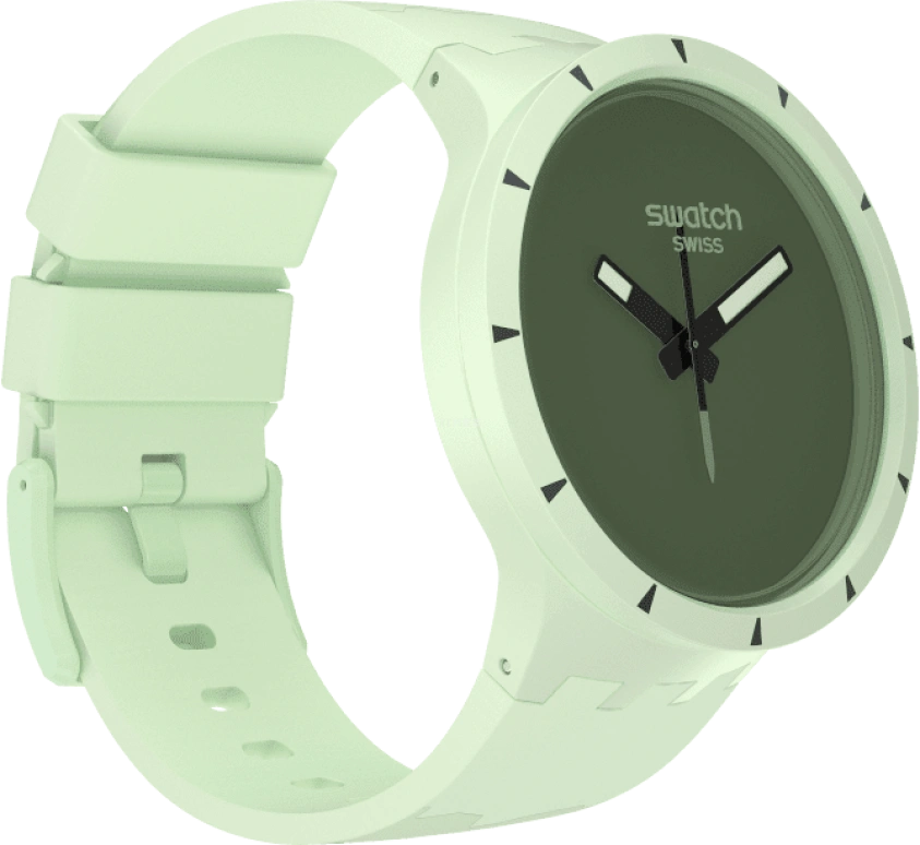 Swatch,THE BOLD 47mm,47mm,Bioceramic,Ceramic,Green,Quartz,Sapphire,Crystal Glass,Round,SB03G100